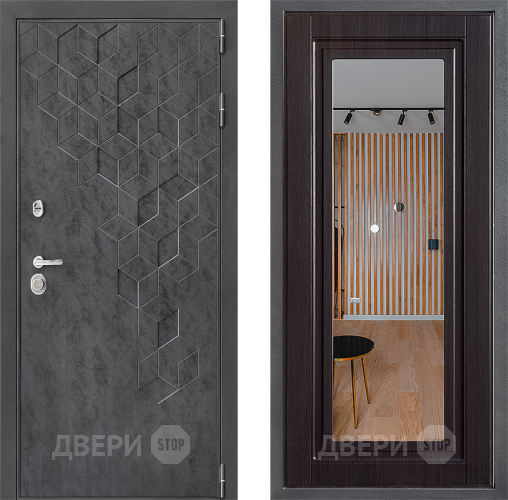 Входная металлическая Дверь Дверной континент ДК-3/713 ФЛЗ Зеркало Венге в Подольск