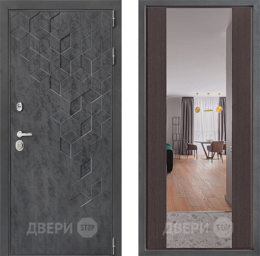 Входная металлическая Дверь Дверной континент ДК-3/713 ФЛЗ-1 Зеркало Венге в Подольск