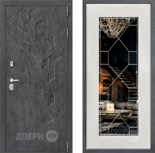Дверь Дверной континент ДК-3/713 ФЛ-Тиффани Зеркало Белое дерево в Подольск