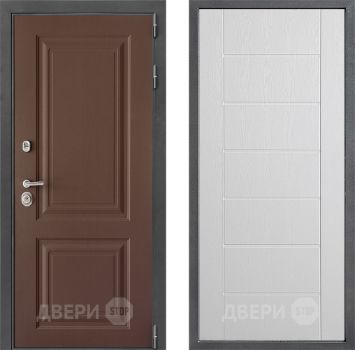 Входная металлическая Дверь Дверной континент ДК-3/729 ФЛ-Лайн Белое дерево в Подольск