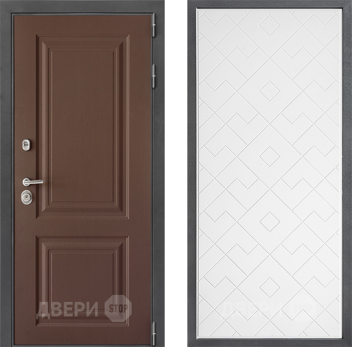 Входная металлическая Дверь Дверной континент ДК-3/729 ФЛ-Тиффани Белый софт в Подольск