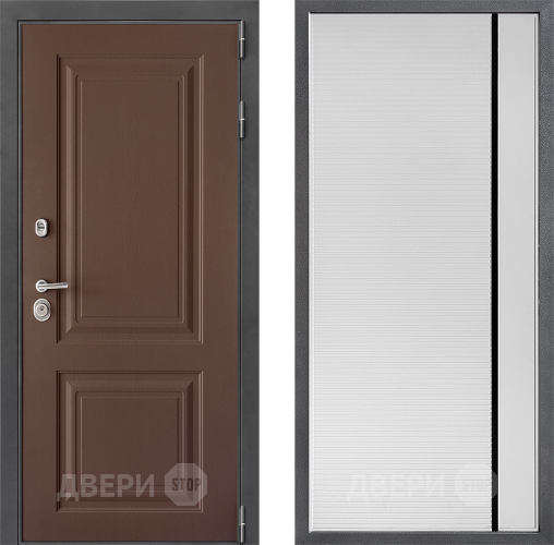 Входная металлическая Дверь Дверной континент ДК-3/729 ФЛ-757 Черное Стекло Софт милк в Подольск