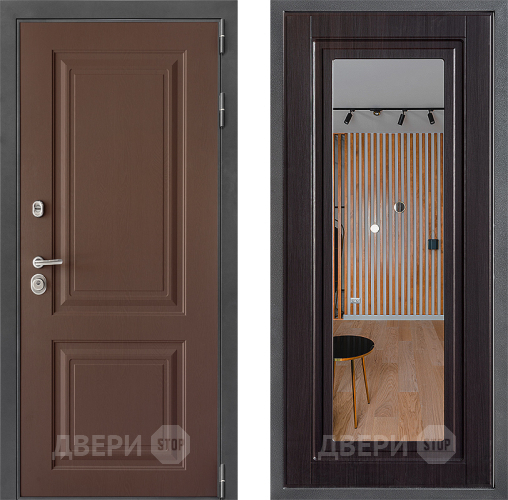 Входная металлическая Дверь Дверной континент ДК-3/729 ФЛЗ Зеркало Венге в Подольск