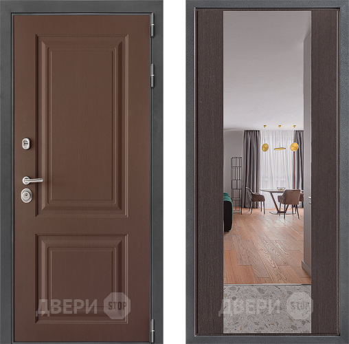 Входная металлическая Дверь Дверной континент ДК-3/729 ФЛЗ-1 Зеркало Венге в Подольск