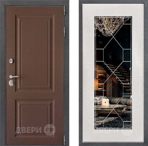 Дверь Дверной континент ДК-3/729 ФЛ-Тиффани Зеркало Белое дерево в Подольск