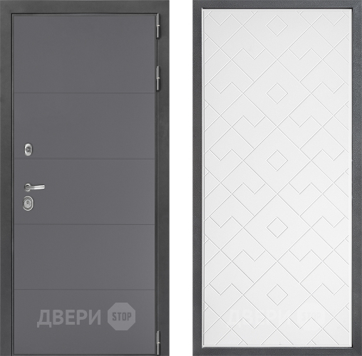 Входная металлическая Дверь Дверной континент ДК-3/649 ФЛ-Тиффани Белый софт в Подольск