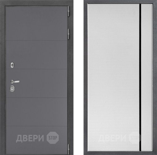 Входная металлическая Дверь Дверной континент ДК-3/649 ФЛ-757 Черное Стекло Софт милк в Подольск