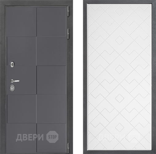 Входная металлическая Дверь Дверной континент ДК-3/606 ФЛ-Тиффани Белый софт в Подольск