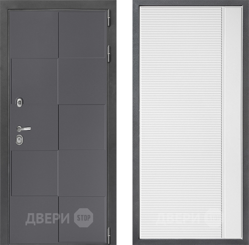 Входная металлическая Дверь Дверной континент ДК-3/606 ФЛ-757 Белое Стекло Софт милк в Подольск