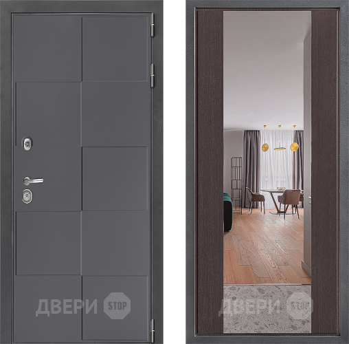 Входная металлическая Дверь Дверной континент ДК-3/606 ФЛЗ-1 Зеркало Венге в Подольск