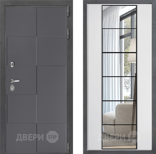 Входная металлическая Дверь Дверной континент ДК-3/606 ФЛЗ-2 Зеркало Белый софт в Подольск