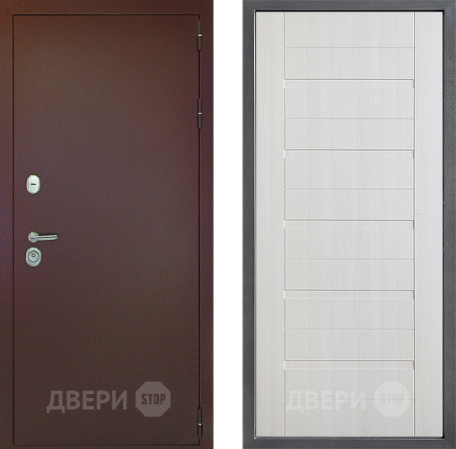 Входная металлическая Дверь Дверной континент Рубикон Медь Дизайн ФЛ-70 Лиственница белая в Подольск