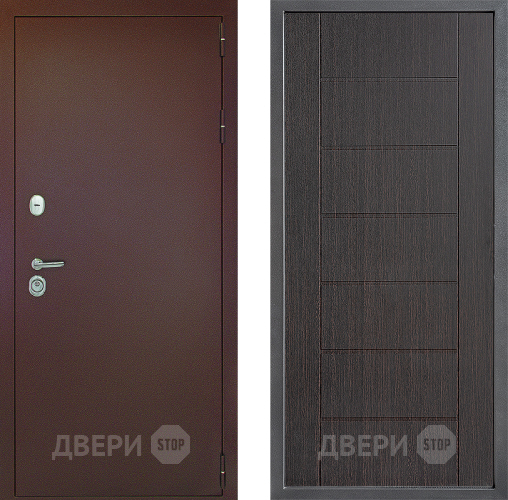Входная металлическая Дверь Дверной континент Рубикон Медь Дизайн ФЛ-Лайн Венге в Подольск