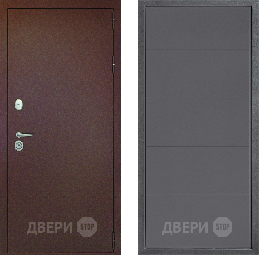 Входная металлическая Дверь Дверной континент Рубикон Медь Дизайн ФЛ-649 Графит софт в Подольск