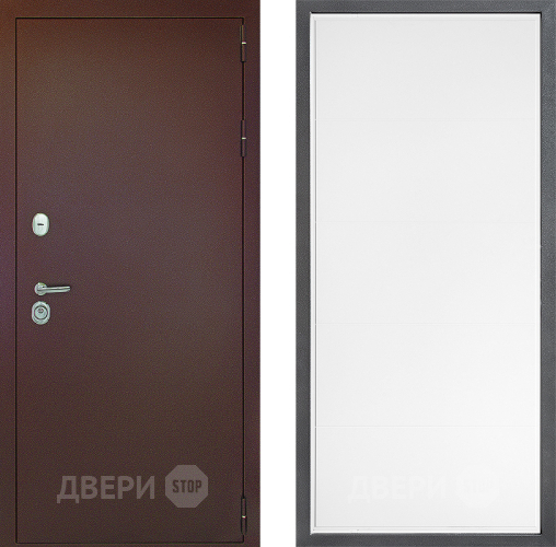 Входная металлическая Дверь Дверной континент Рубикон Медь Дизайн ФЛ-649 Белый софт в Подольск