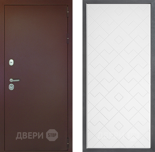 Входная металлическая Дверь Дверной континент Рубикон Медь Дизайн ФЛ-Тиффани Белый софт в Подольск