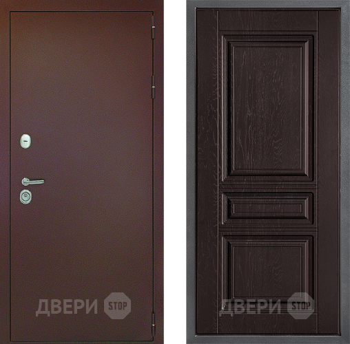 Входная металлическая Дверь Дверной континент Рубикон Медь Дизайн ФЛ-243 Дуб шоколадный в Подольск