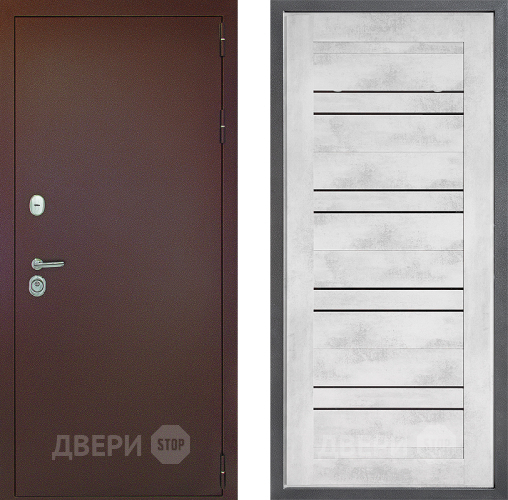 Входная металлическая Дверь Дверной континент Рубикон Медь Дизайн ФЛ-49 Бетон снежный в Подольск
