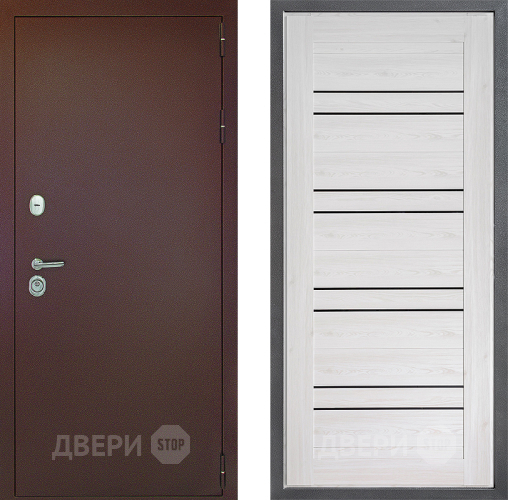 Входная металлическая Дверь Дверной континент Рубикон Медь Дизайн ФЛ-49 Сосна белая в Подольск