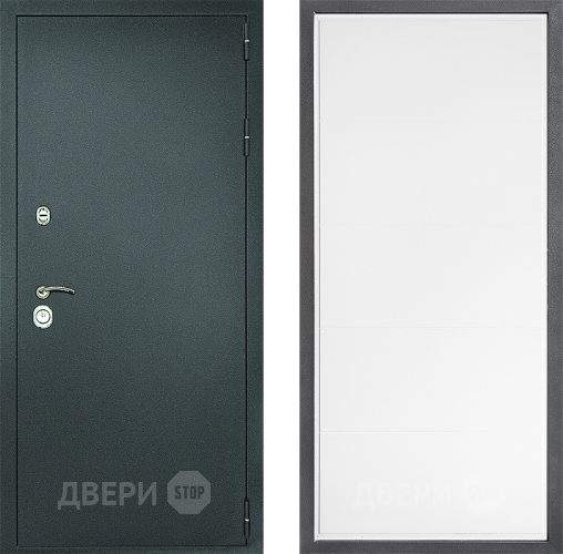 Входная металлическая Дверь Дверной континент Рубикон Серебро Дизайн ФЛ-649 Белый софт в Подольск