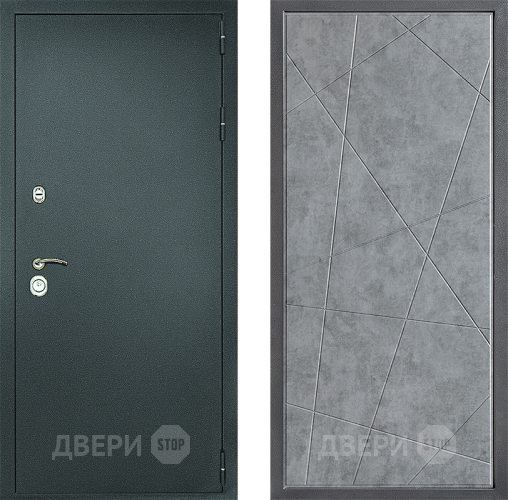 Входная металлическая Дверь Дверной континент Рубикон Серебро Дизайн ФЛ-655 Бетон серый в Подольск