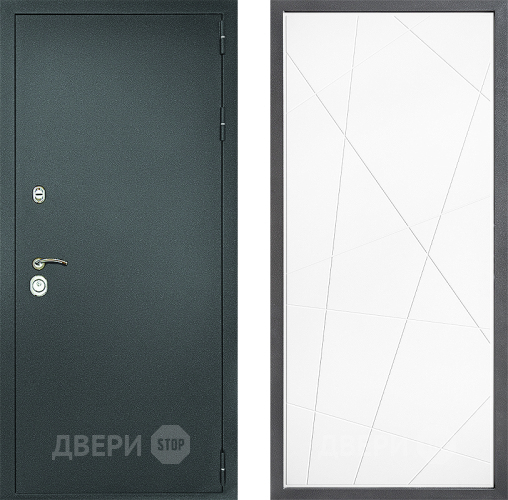 Входная металлическая Дверь Дверной континент Рубикон Серебро Дизайн ФЛ-655 Белый софт в Подольск