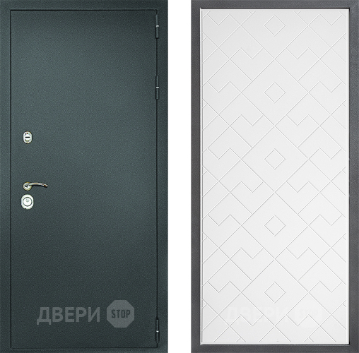 Входная металлическая Дверь Дверной континент Рубикон Серебро Дизайн ФЛ-Тиффани Белый софт в Подольск