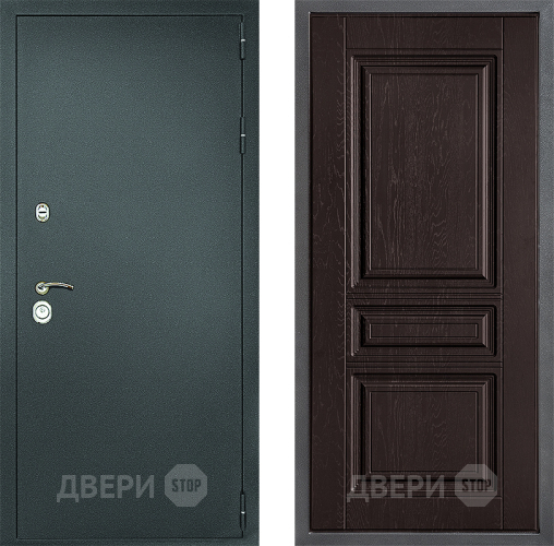 Входная металлическая Дверь Дверной континент Рубикон Серебро Дизайн ФЛ-243 Дуб шоколадный в Подольск