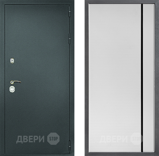 Входная металлическая Дверь Дверной континент Рубикон Серебро Дизайн ФЛ-757 Черное Стекло Софт милк в Подольск