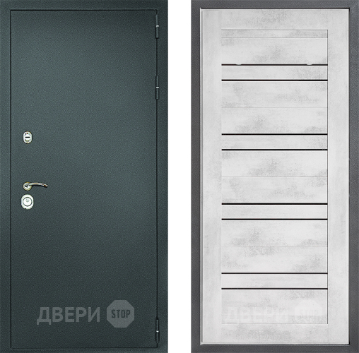 Дверь Дверной континент Рубикон Серебро Дизайн ФЛ-49 Бетон снежный в Подольск