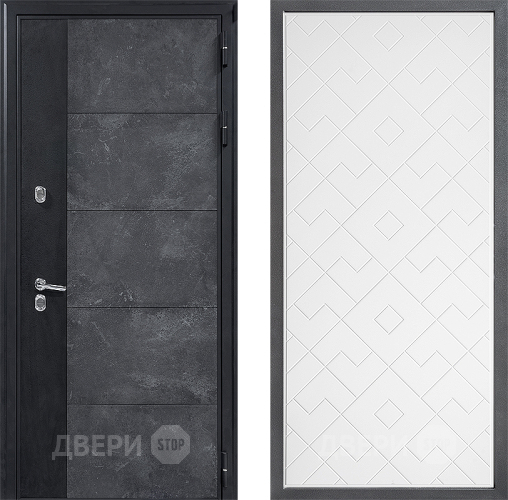 Входная металлическая Дверь Дверной континент ДК-15 Бетон ТЕРМО ФЛ-Тиффани Белый софт в Подольск