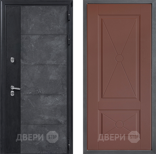 Входная металлическая Дверь Дверной континент ДК-15 Бетон ТЕРМО ФЛ-617 Ясень шоколадный в Подольск