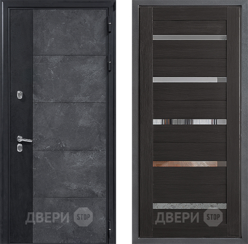 Входная металлическая Дверь Дверной континент ДК-15 Бетон ТЕРМО ФЛ-47 Венге в Подольск
