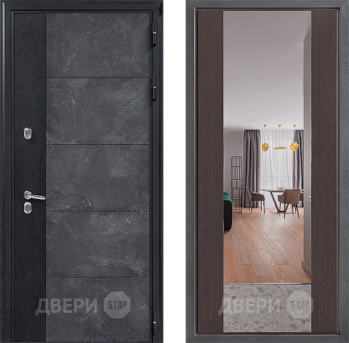 Входная металлическая Дверь Дверной континент ДК-15 Бетон ТЕРМО ФЛЗ-1 Зеркало Венге в Подольск