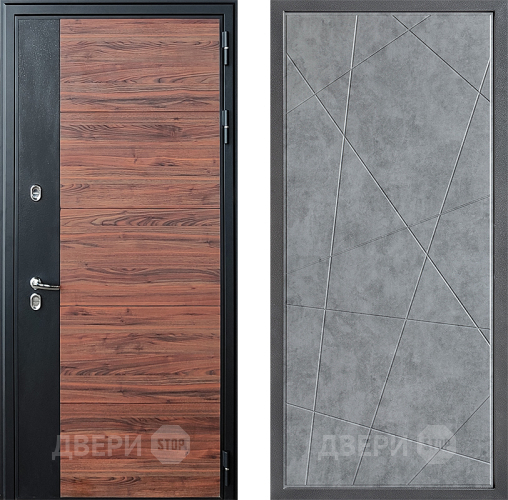Входная металлическая Дверь Дверной континент ДК-15 Красное Дерево ТЕРМО ФЛ-655 Бетон серый в Подольск