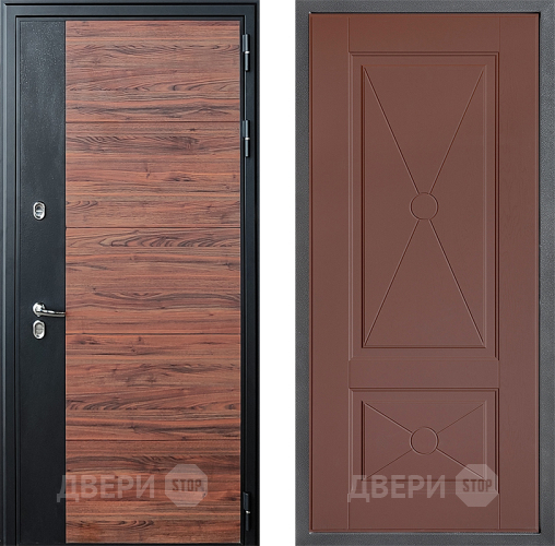 Входная металлическая Дверь Дверной континент ДК-15 Красное Дерево ТЕРМО ФЛ-617 Ясень шоколадный в Подольск