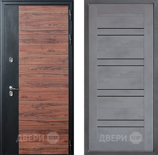 Входная металлическая Дверь Дверной континент ДК-15 Красное Дерево ТЕРМО ФЛ-49 Бетон серый в Подольск