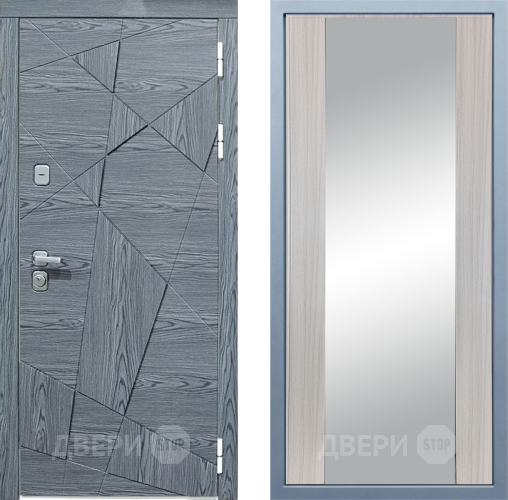 Входная металлическая Дверь Дива МД-97/3 Д-15 Зеркало Сандал белый в Подольск