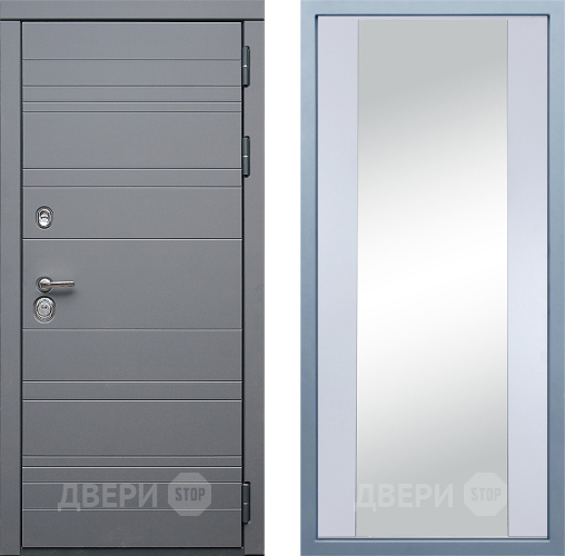 Входная металлическая Дверь Дива МД-39 Д-15 Зеркало Белый в Подольск