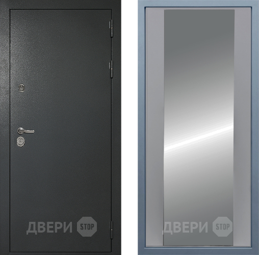 Входная металлическая Дверь Дива МД-40 Титан Д-15 Зеркало Силк Маус в Подольск