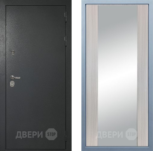 Входная металлическая Дверь Дива МД-40 Титан Д-15 Зеркало Сандал белый в Подольск