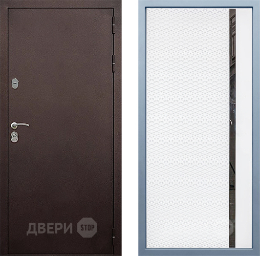 Входная металлическая Дверь Дива МД-40 Медь МХ-47 Белый матовый в Подольск