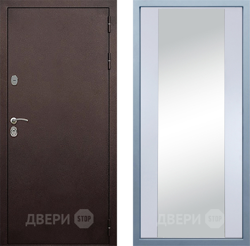 Входная металлическая Дверь Дива МД-40 Медь Д-15 Зеркало Белый в Подольск