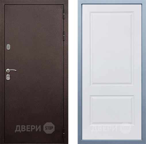 Входная металлическая Дверь Дива МД-40 Медь Д-7 Белый в Подольск