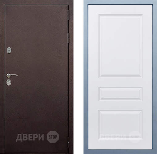 Входная металлическая Дверь Дива МД-40 Медь Д-13 Белый в Подольск