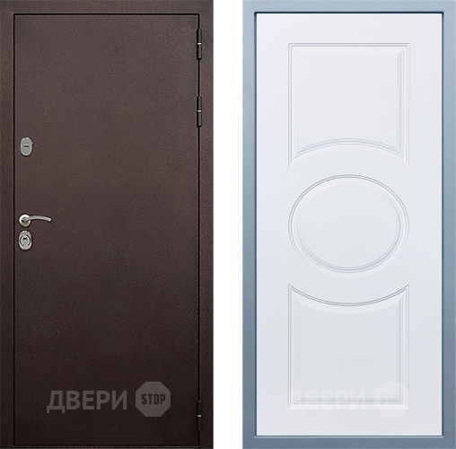 Входная металлическая Дверь Дива МД-40 Медь М-30 Белый в Подольск