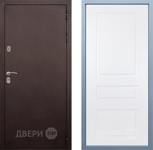 Входная металлическая Дверь Дива МД-40 Медь Н-13 Белый в Подольск