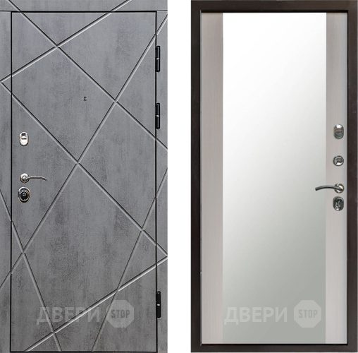 Входная металлическая Дверь Престиж Лучи Зеркало Лиственница белая в Подольск