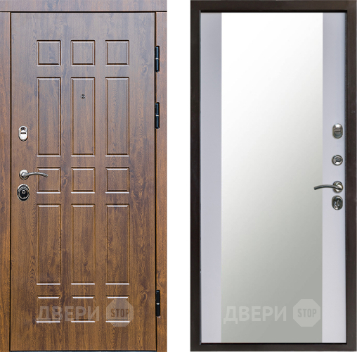 Входная металлическая Дверь Престиж Стандарт Зеркало Белый софт в Подольск