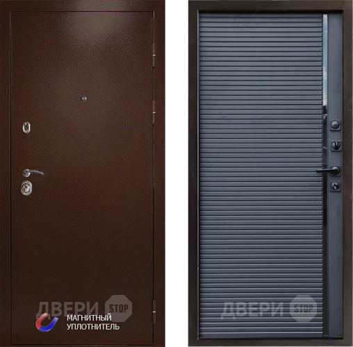 Входная металлическая Дверь Престиж Медь Porte Черный кварц в Подольск